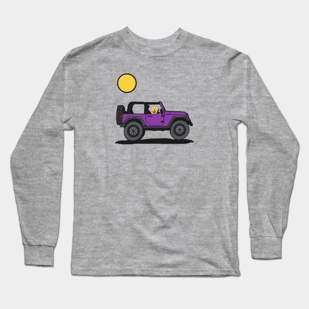 Purple Wrangler with Dog Long Sleeve T-Shirt by Trent Tides